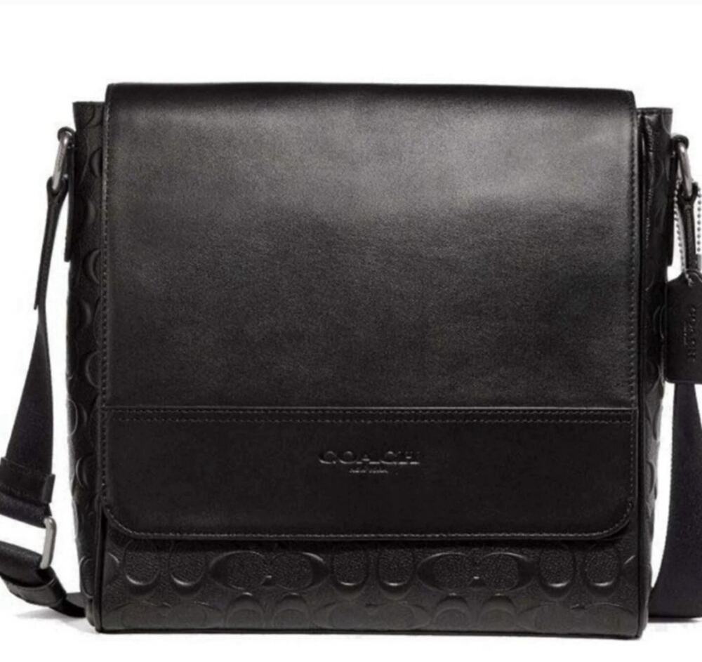 "New" Coach Houston Map Bag In Signature Leather